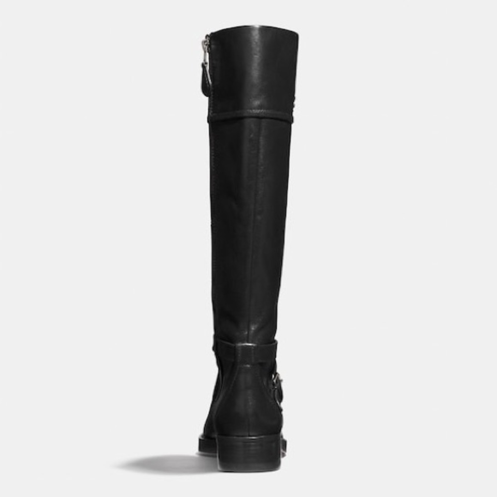 COACH LEATHER ELM KNEE HIGH BOOTS IN BLACK SIZE 6.5 - Picture 3 of 16
